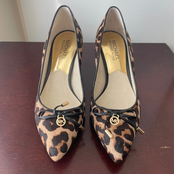 NWOT Michael Kors Leopard Print Calf Hair Heels - Picture 1 of 10